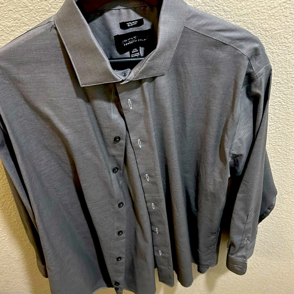 Grey Kenneth Cole dress shirt 17.5 32/33